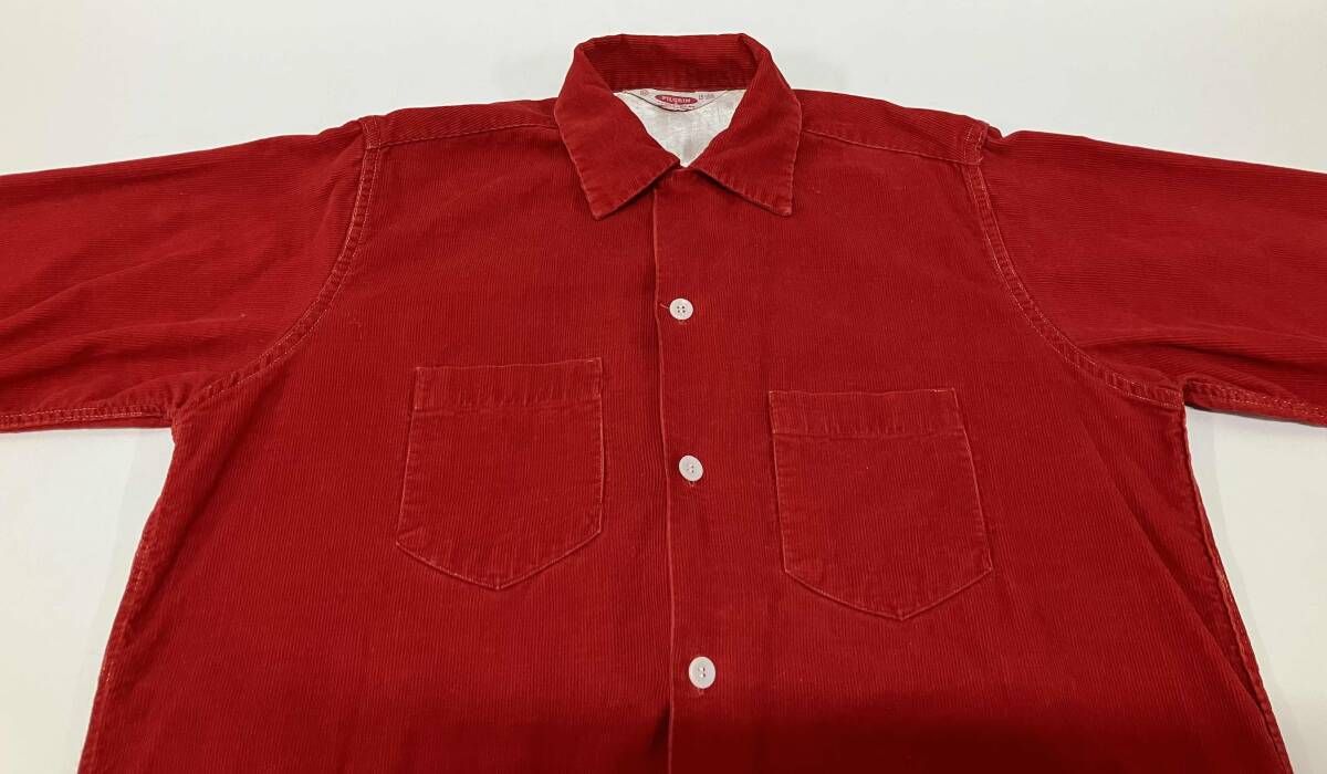 PILGRIM 長袖シャツ 50s～60s コーデュロイ オープンカラー ボックス