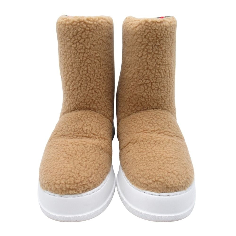 美品 24aw GUCCI グッチ ウェブライン ボアフリース ミドルブーツ ロゴ