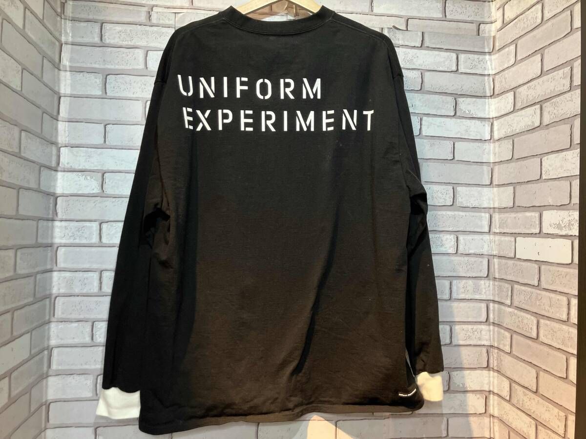 ユニフォーム エクスペリメント 長袖tシャツ BAGGY TRIM TEE UE-230046 Sサイズ ストリート