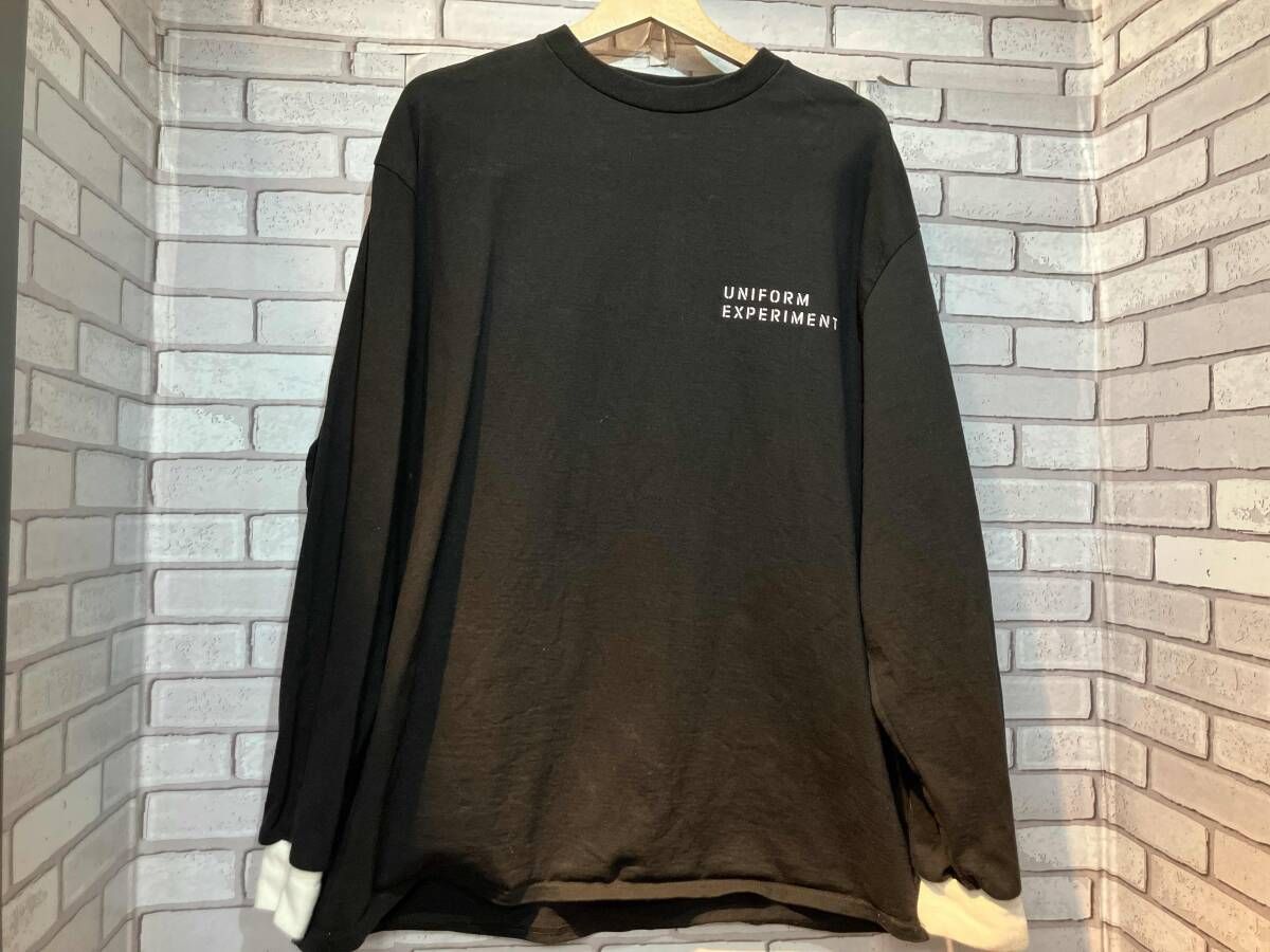 ユニフォーム エクスペリメント 長袖tシャツ BAGGY TRIM TEE UE 230046 Sサイズ ストリート