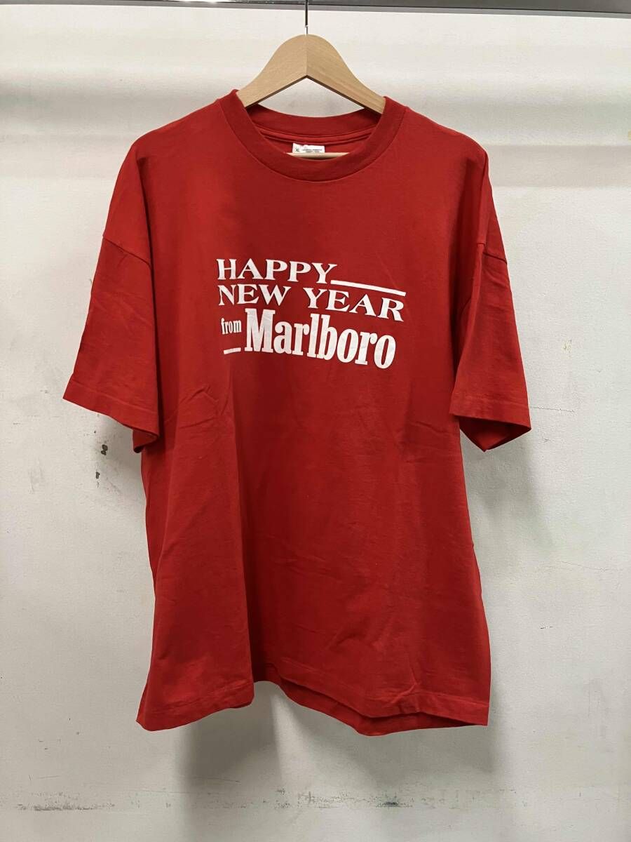マルボロ 半袖Tシャツ happy year ロゴ screen stars 90 s サイズXL レッド