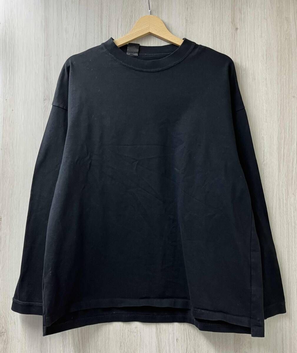 N. エヌハリウッド 2232-CS 14-037 クルーネック 長袖Tシャツ サイズ38 ブラック