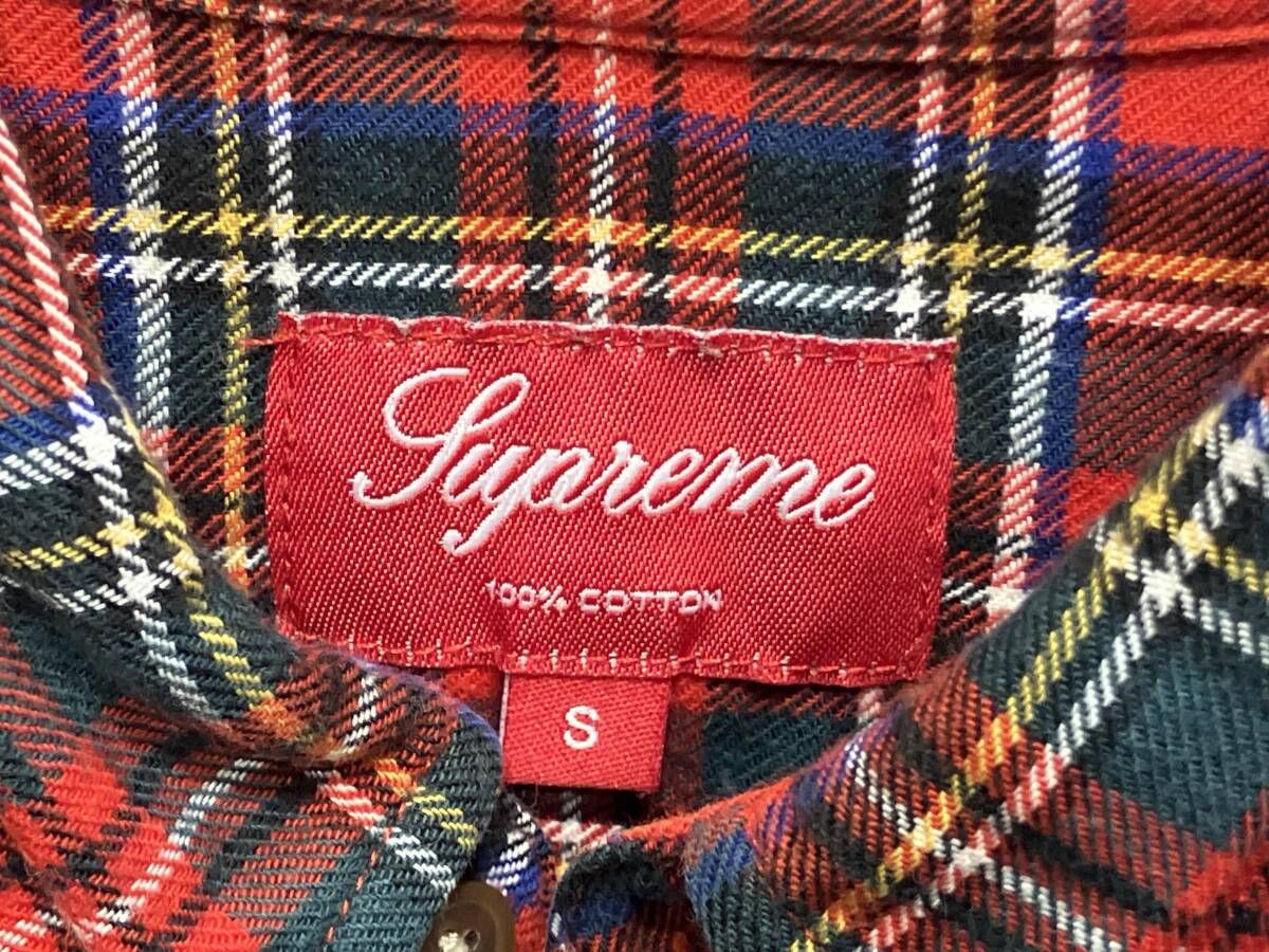 Supreme ネルシャツ タータンチェック サイズS レッド シュプリーム