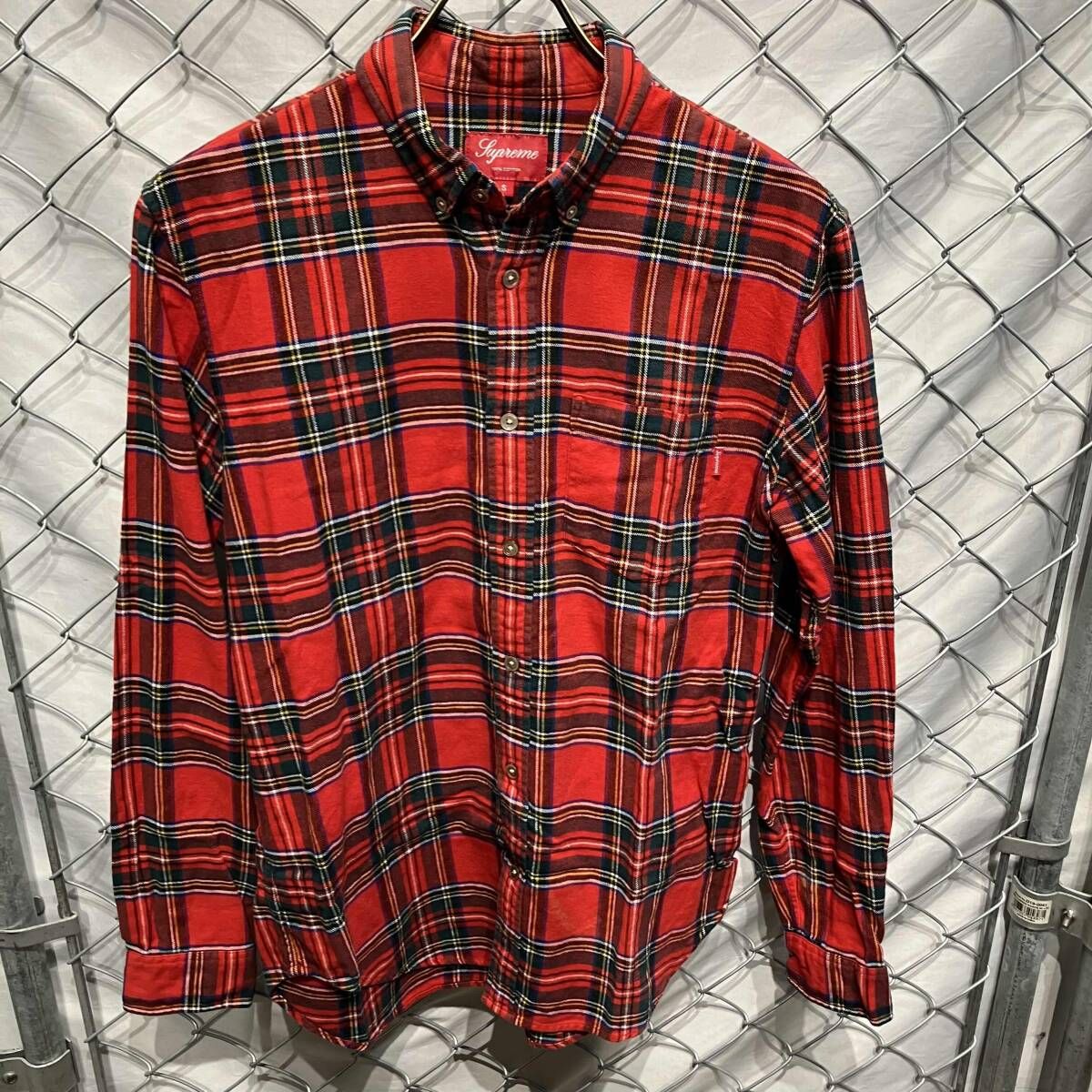 Supreme ネルシャツ タータンチェック サイズS レッド シュプリーム