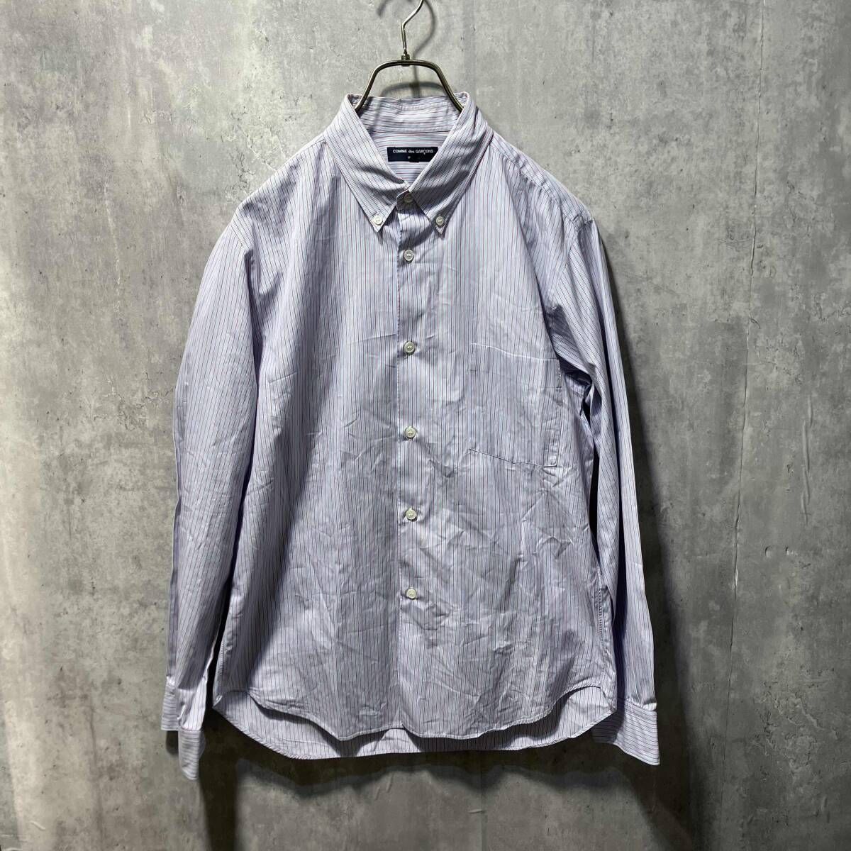 08 AW COMME des GARCONS HOMME ボタンダウンストライプシャツ HB-B 045 サイズS ストライプ コムデギャルソンオム