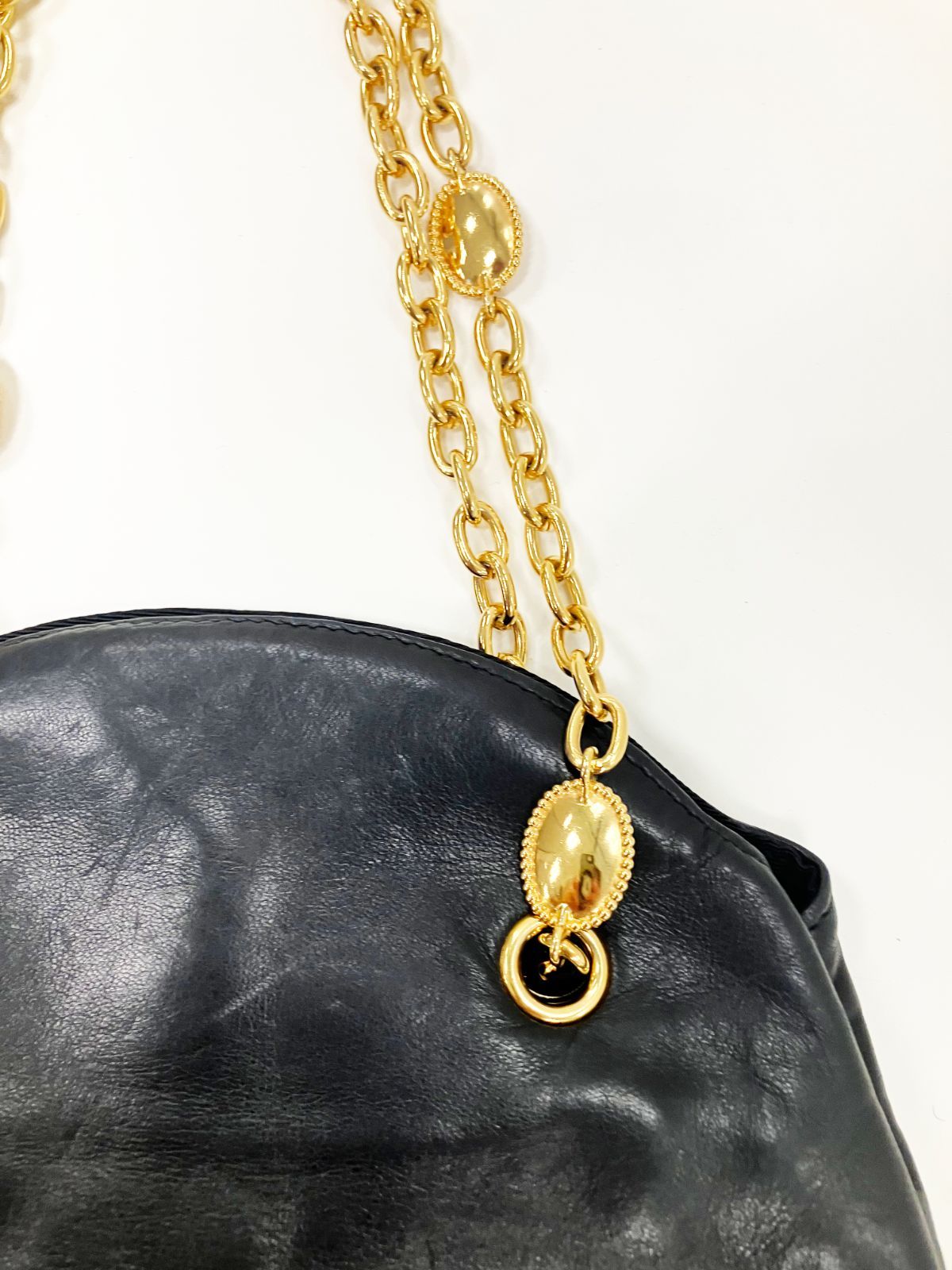 クリスチャンディオールChristianDiorゴールドチェーンショルダーバッグ Christian Dior クリスチャンディオール レザー ゴールドチェーン