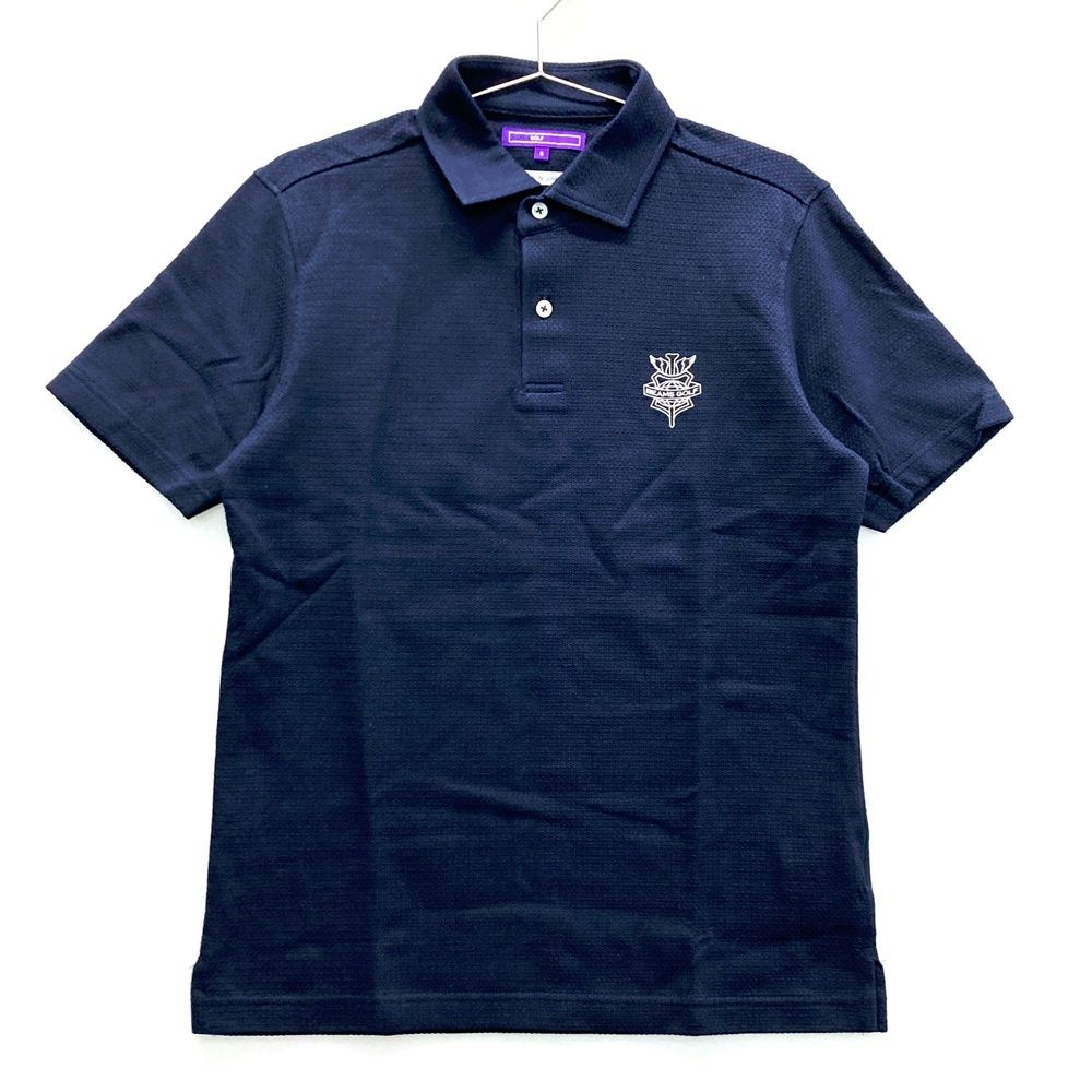 サイズ S BEAMS GOLF ビームスゴルフ 半袖ポロシャツ ロゴ刺繍 ネイビー系 ゴルフウェア メンズ ストスト