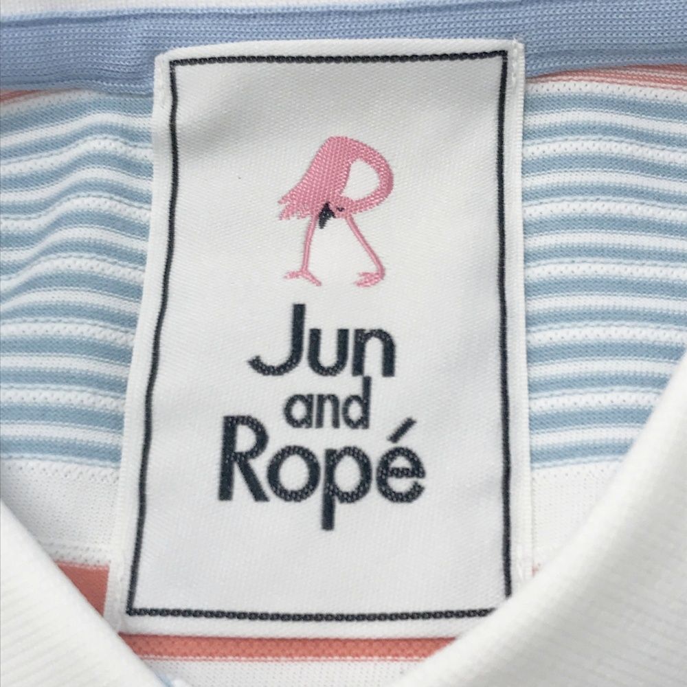 サイズ：L JUN&ROPE ジュン アンド ロペ 半袖ポロシャツ ボーダー柄