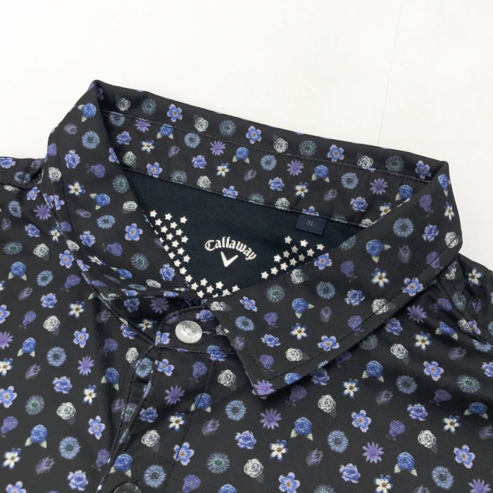 Callaway 花柄 ゴルフシャツ 3L ブラック Callaway ゴルフ 3L 壁画