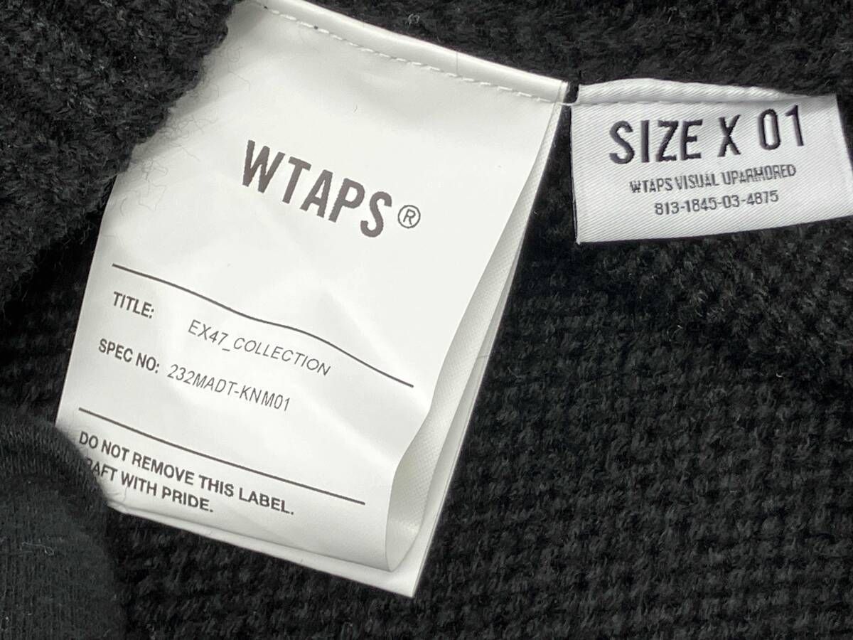 WTAPS ニットベスト ダブルタップス Vネック 23AW 配送 ブラック size01