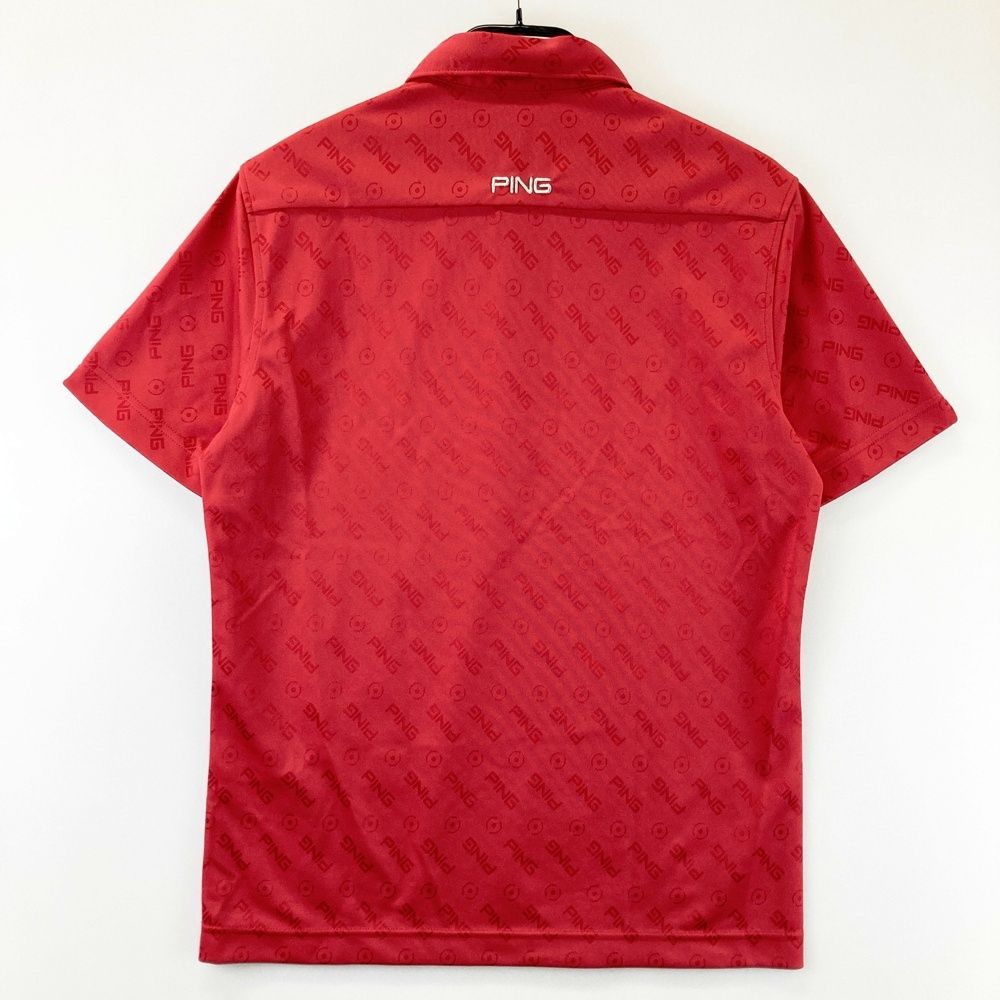サイズ：M PING ピン 半袖ポロシャツ 総柄 レッド系 [240101564126