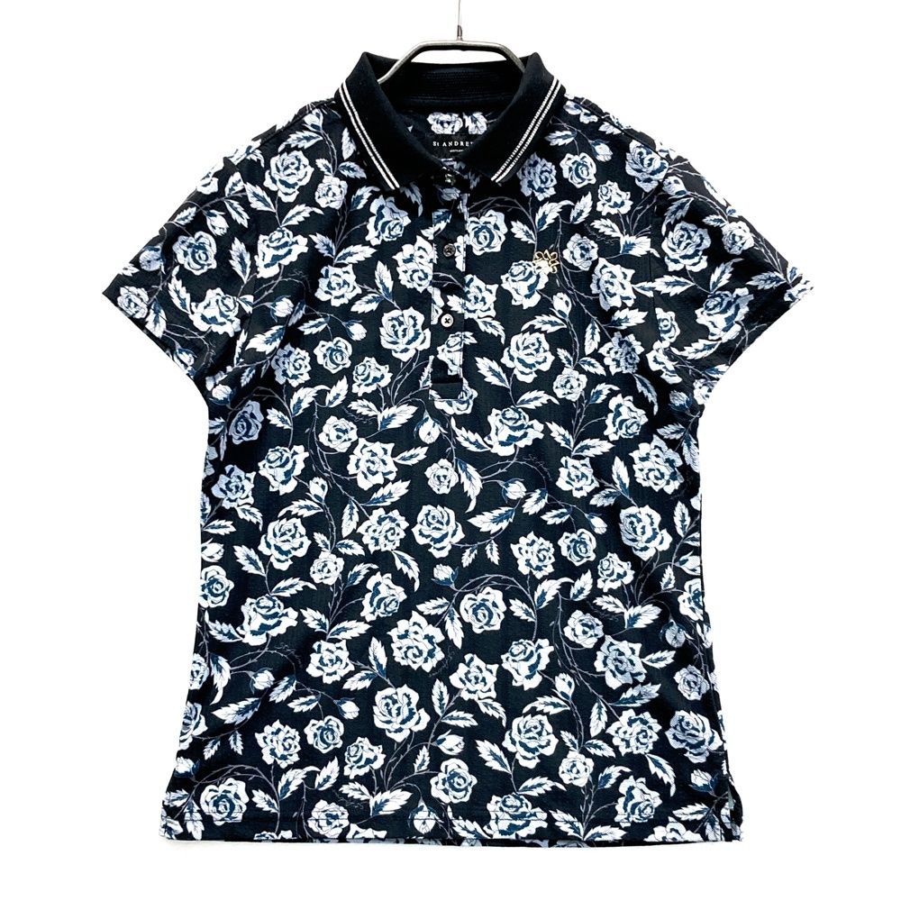 サイズ：S ST ANDREWS セントアンドリュース 半袖ポロシャツ 花柄