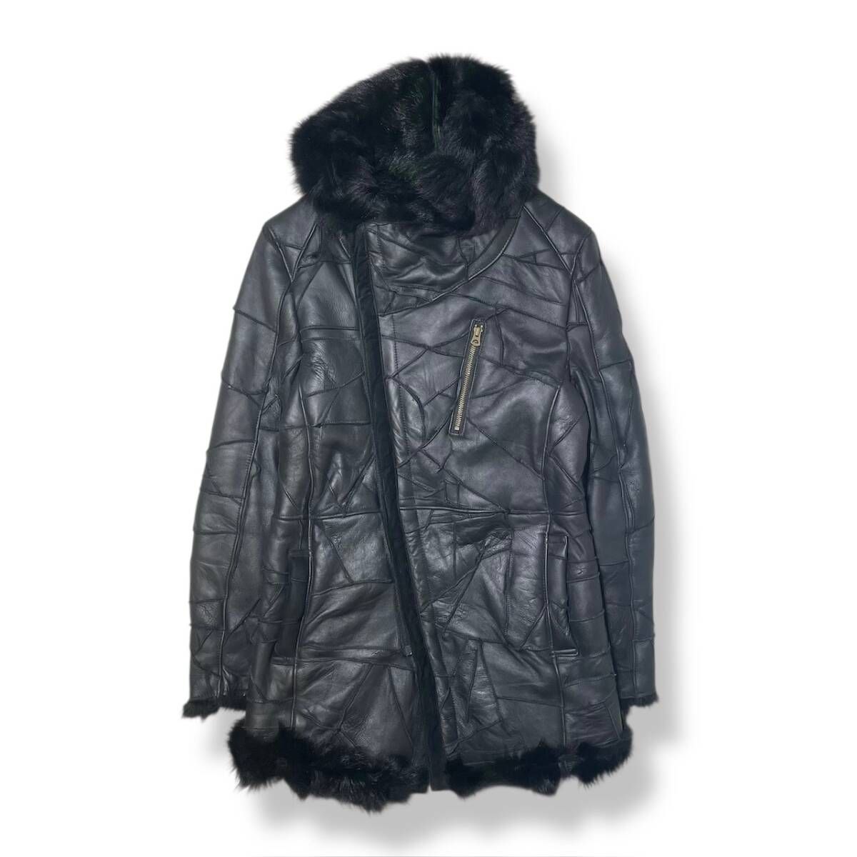 TORNADO MART コート ムートンファーロングライダース Mサイズ ブラック TLE-4508 トルネードマート