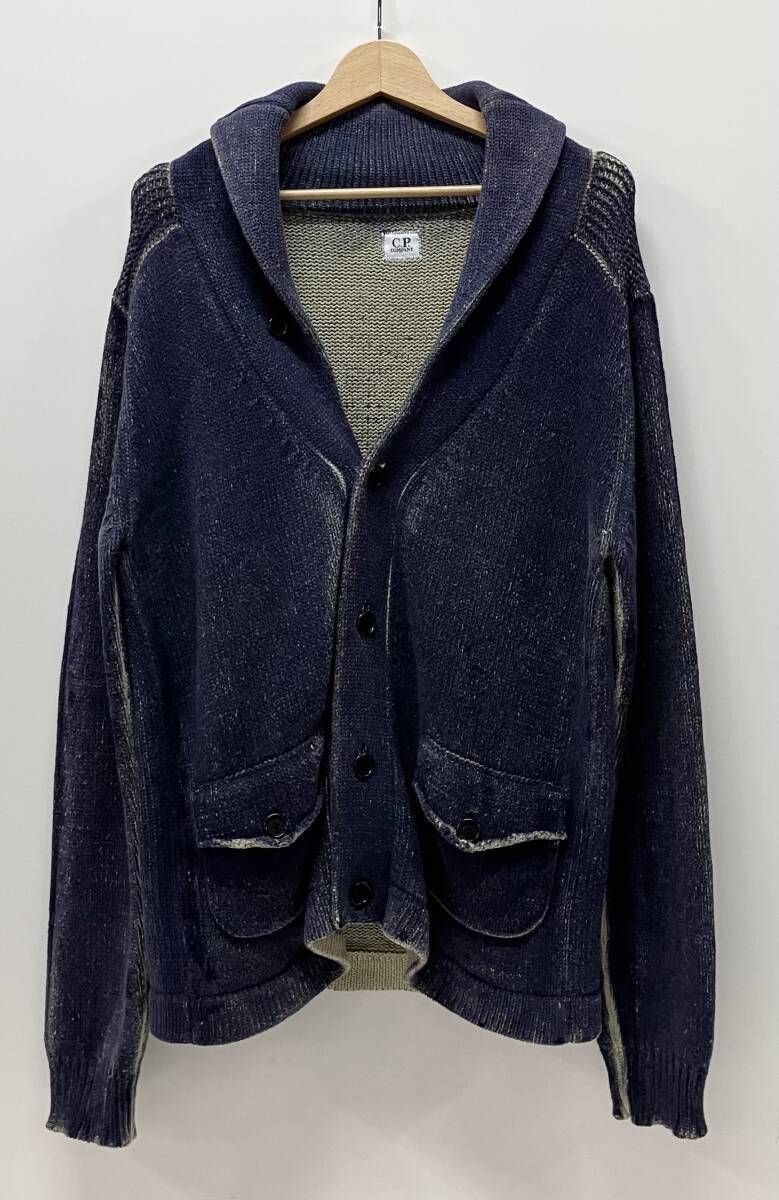 C P company シーピーカンパニー I 48 ショール カーディガン サイズ50 ネイビー コットン 中国製