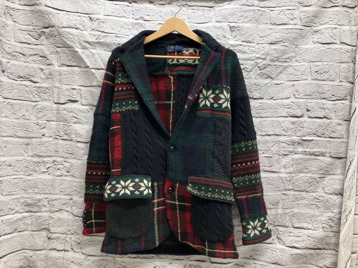 POLO RALPH LAUREN パッチワークスタンド カーディガン 表記サイズ S