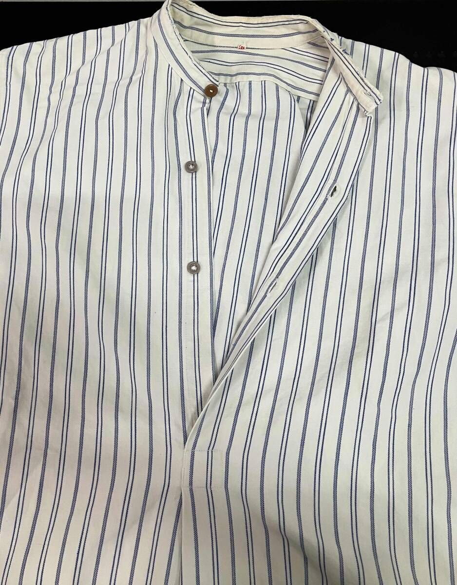 その他 長袖シャツ グランパシャツ ストライプ 50s～ マチあり ノー