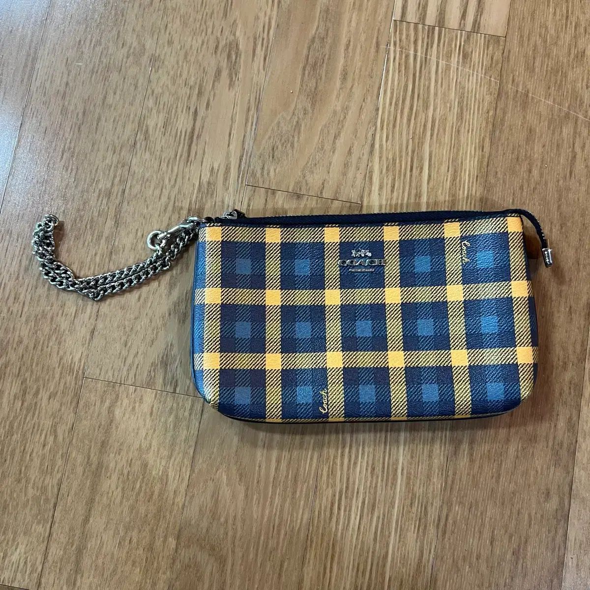 COACH コーチ CHECK ポーチ 財布 チェーン ストラップ