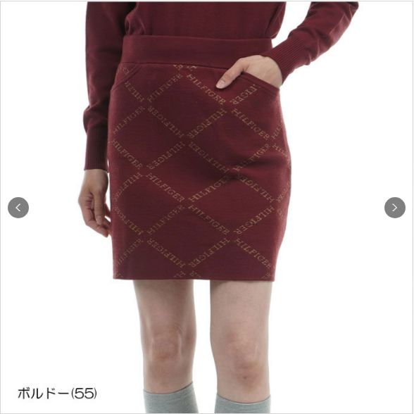 トミーヒルフィガー モノグラムニットスカート 秋冬 ゴルフ