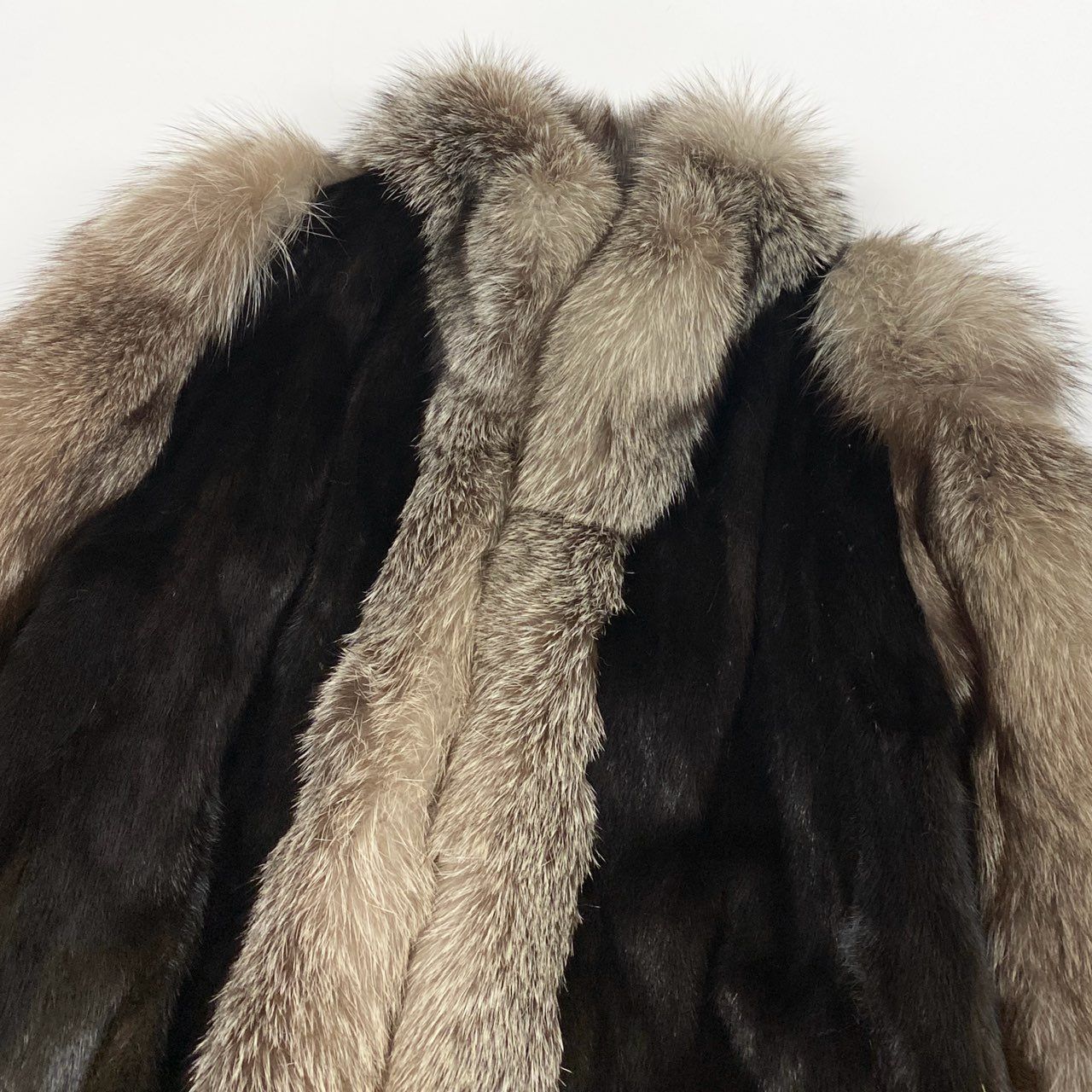 6L5 マホガニーミンク × シルバーフォックス 丈118cm 超ロングコート