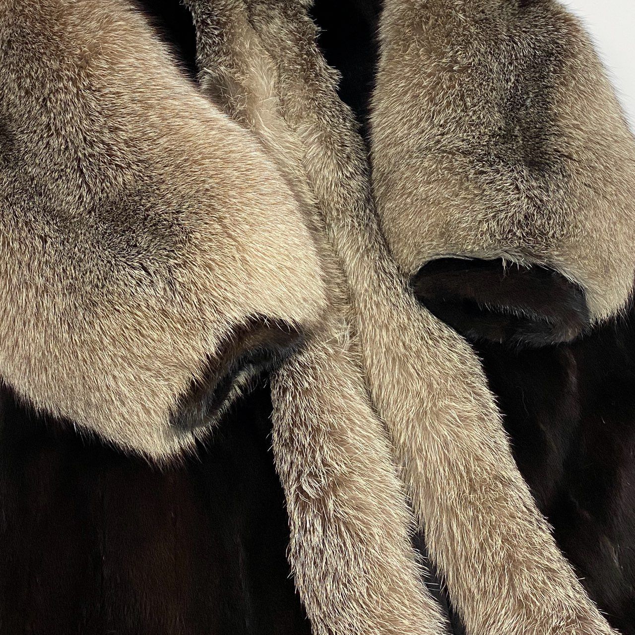 6L5 マホガニーミンク × シルバーフォックス 丈118cm 超ロングコート