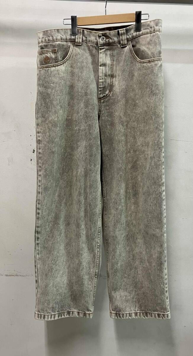 Polar Skate Co ポーラースケートカンパニー ジーンズ BIG BOY ロゴボタン ジップフライ サイズM ポーランド製 ライトグレー コットン