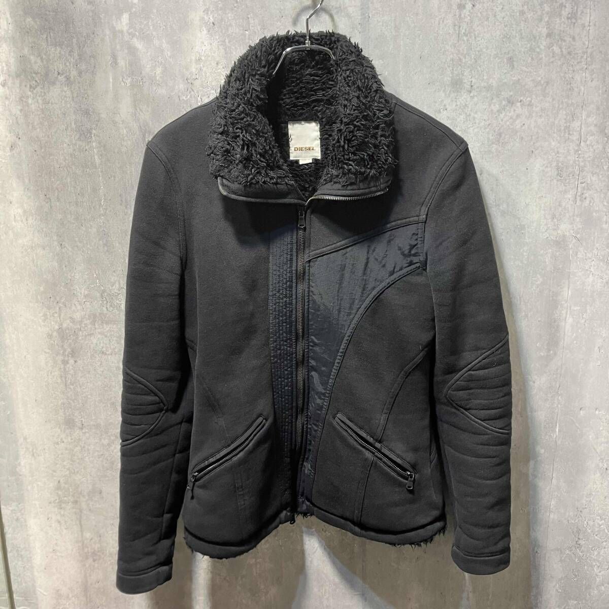 00s DIESEL ジャケット 内側ファージャケット Sサイズ ブラック