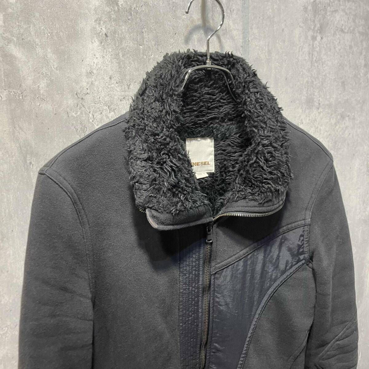 00s DIESEL ジャケット 内側ファージャケット Sサイズ ブラック