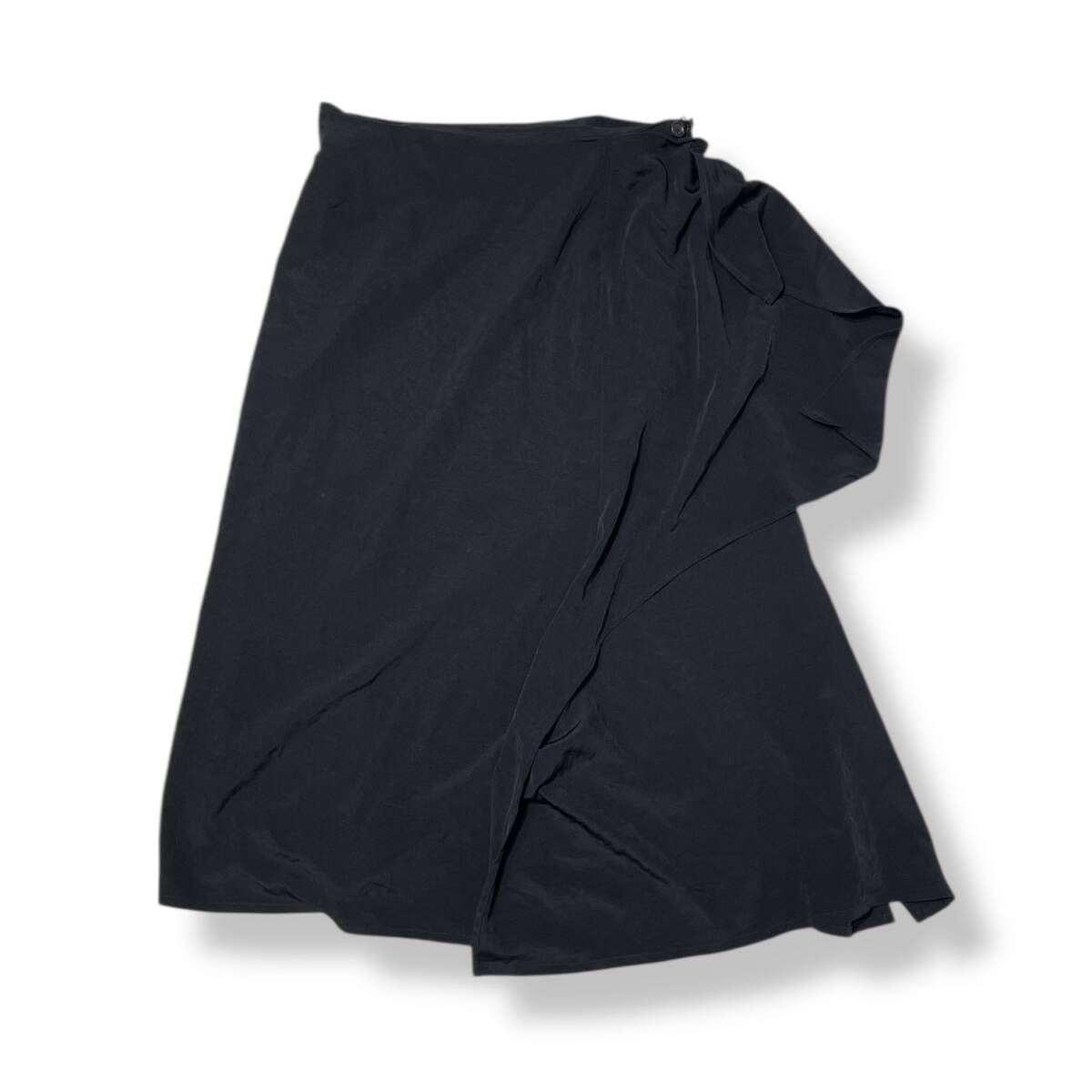 25 ss YOHJI TA PE CREPE DE CHINE L DRAPED SKIRT スカート FP S 68 500 サイズ1 ヨウジヤマモト ズ