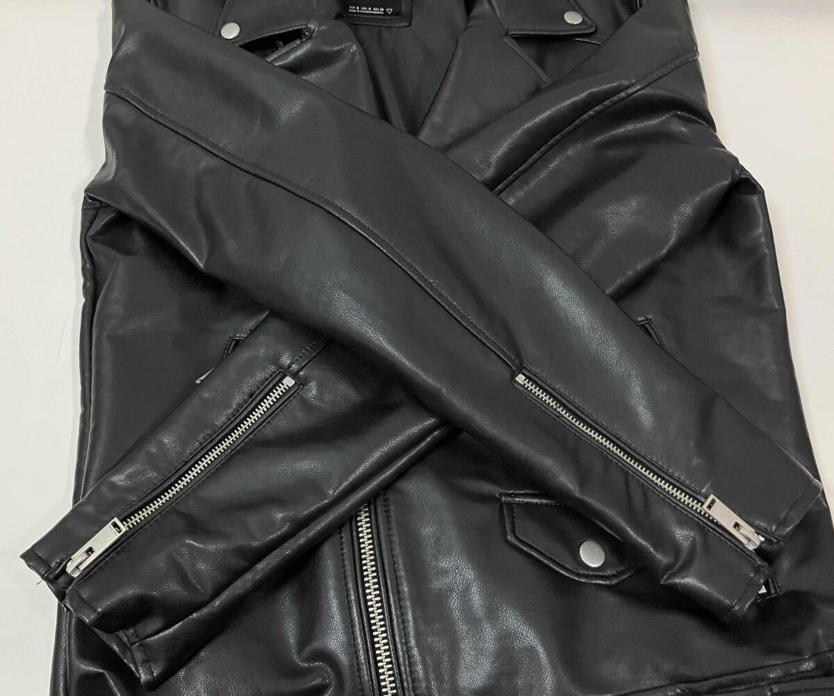 ZARA ザラ ダブルライダース 3427 405 800 サイズS ブラック コットン