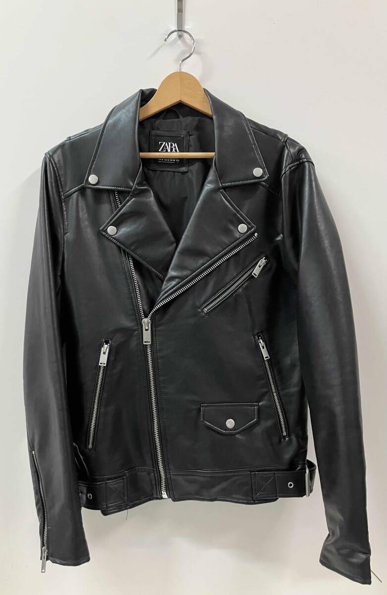 ZARA ザラ ダブルライダース 3427 405 800 サイズS ブラック コットン