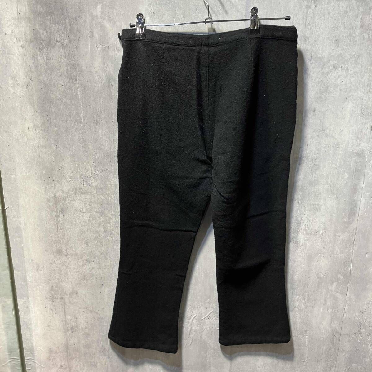 09 aw TRICOT COMME des GARCON ウール縮絨サイドファスナーパンツ TD P 013 サイズM ブラック トリココムデギャルソン