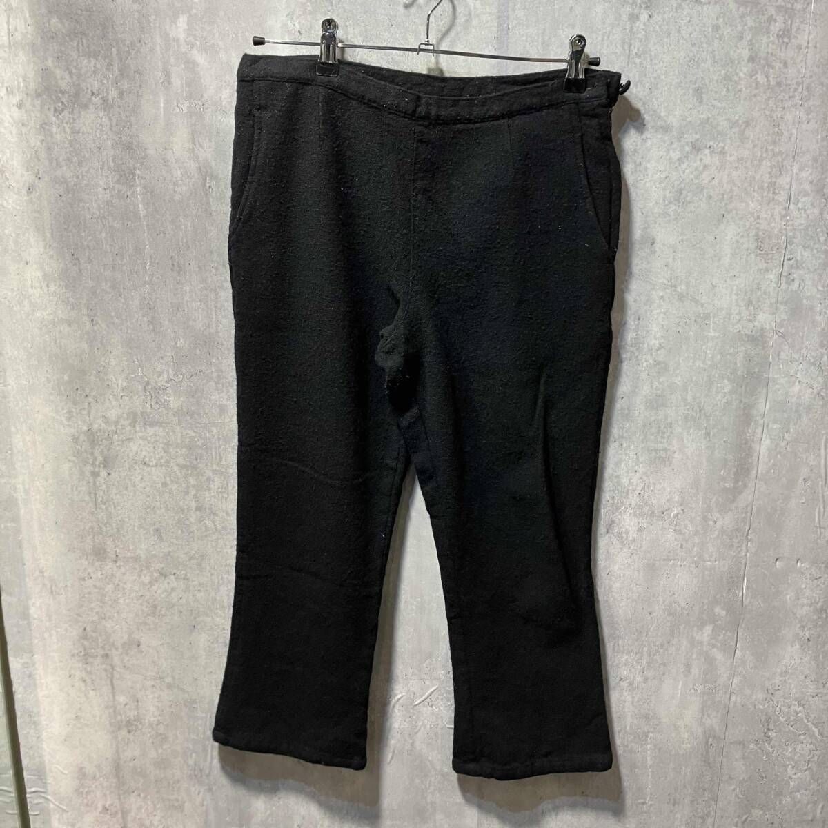 09 aw TRICOT COMME des GARCON ウール縮絨サイドファスナーパンツ TD-P 013 サイズM ブラック トリココムデギャルソン