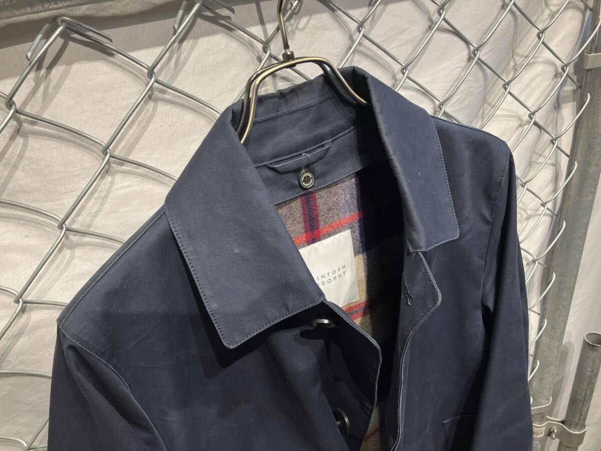 MACKINTOSH PHILOSOPHY ライナー付きステンカラーコート ネイビー