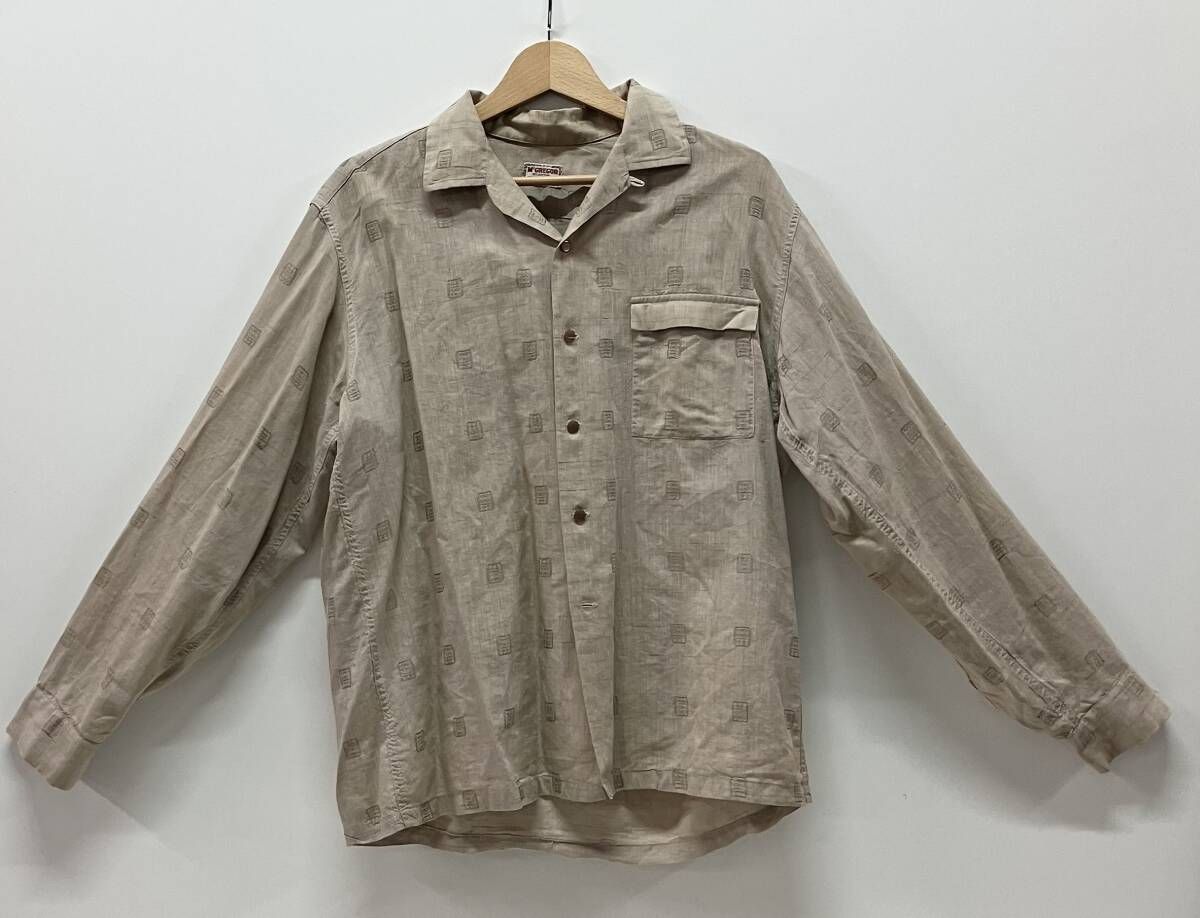 McGREGOR マックレガー 60 s レーヨン混 オープン シャツ 開襟シャツ サイズML-16 ベージュ