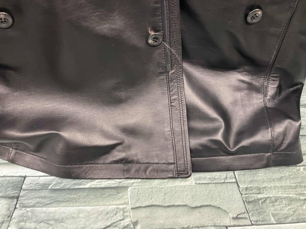 ショップ ブラック BALMAIN レザーコート 希少3LサイズBALMAIN
