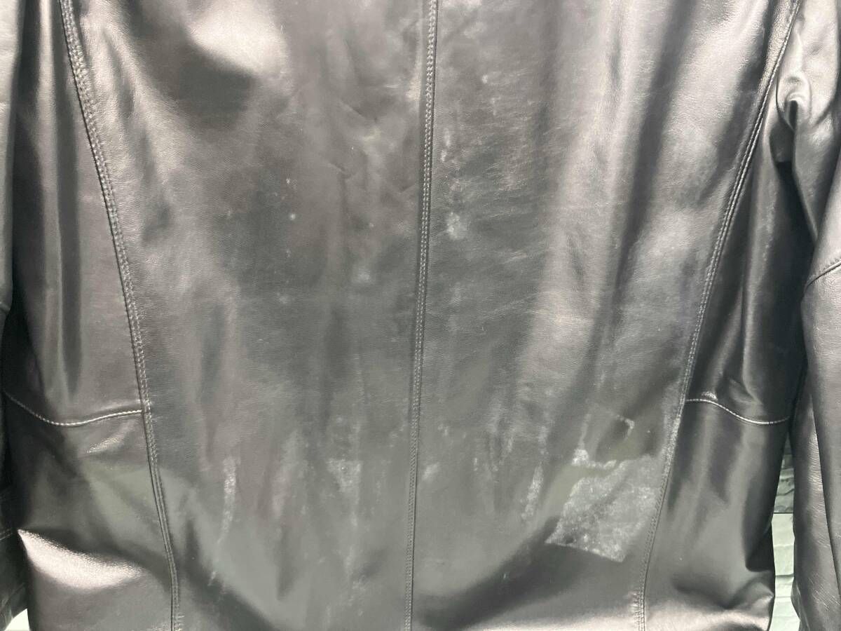 ショップ ブラック BALMAIN レザーコート 希少3LサイズBALMAIN