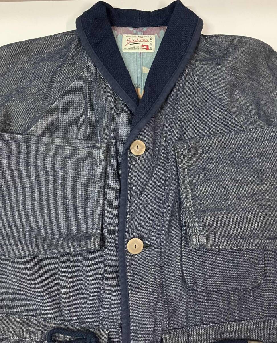 graphzero グラフゼロ カバーオール 裏地オルテガ柄 児島ジーンズ