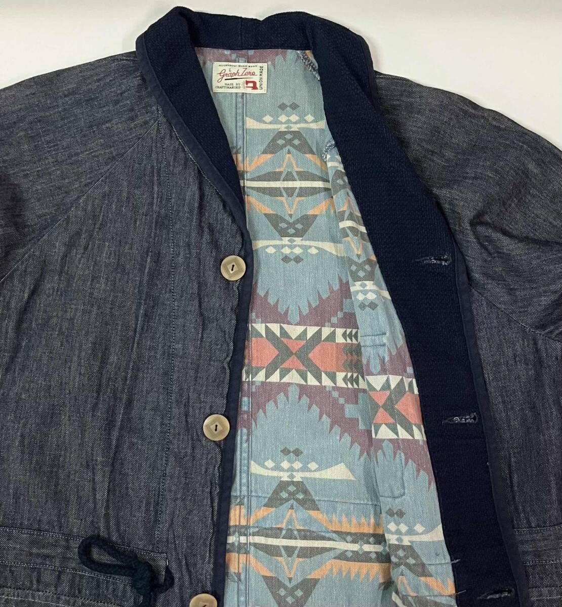 graphzero グラフゼロ カバーオール 裏地オルテガ柄 児島ジーンズ