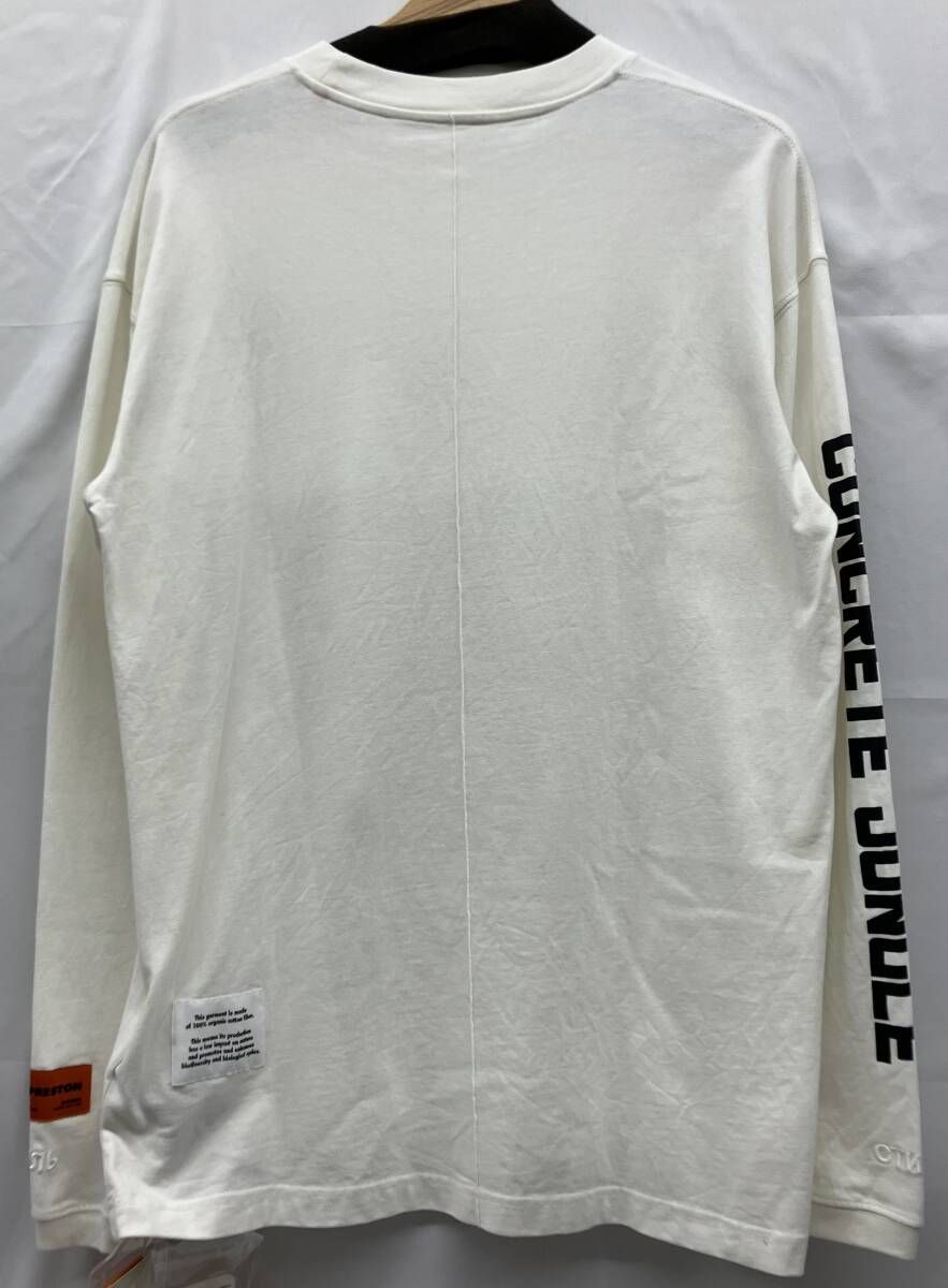 HERON PRESTON ヘロンプレストン ホワイト ロンT 長袖Tシャツ XSサイズ 鶴