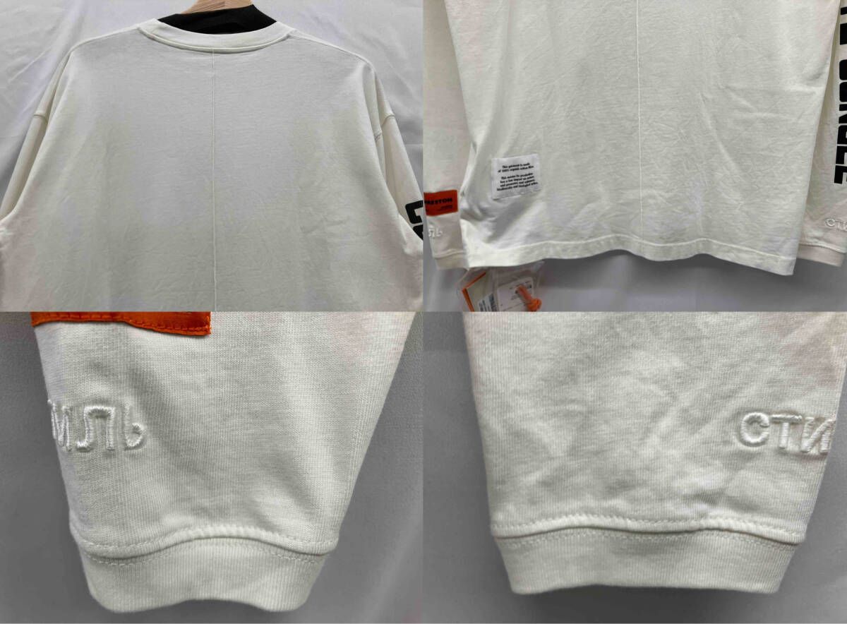 HERON PRESTON ヘロンプレストン ホワイト ロンT 長袖Tシャツ XSサイズ 