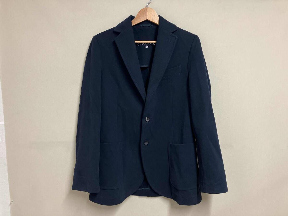 CIRCOLO 1901 チルコロ ソリッドコットンジャージー テーラードジャケット 3204 400601 B サイズ46 ネイビー
