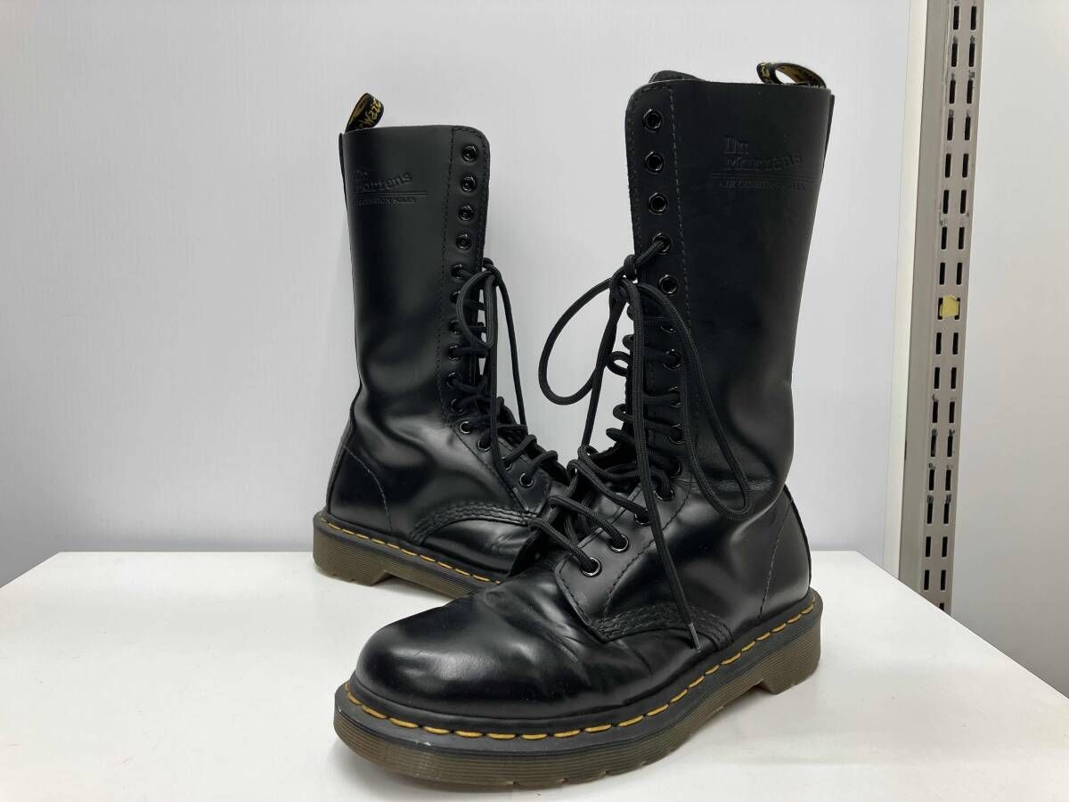 Dr Martens ドクターマーチン 14ホール ロングブーツ レザー ブラック UK 5 レースアップブーツ