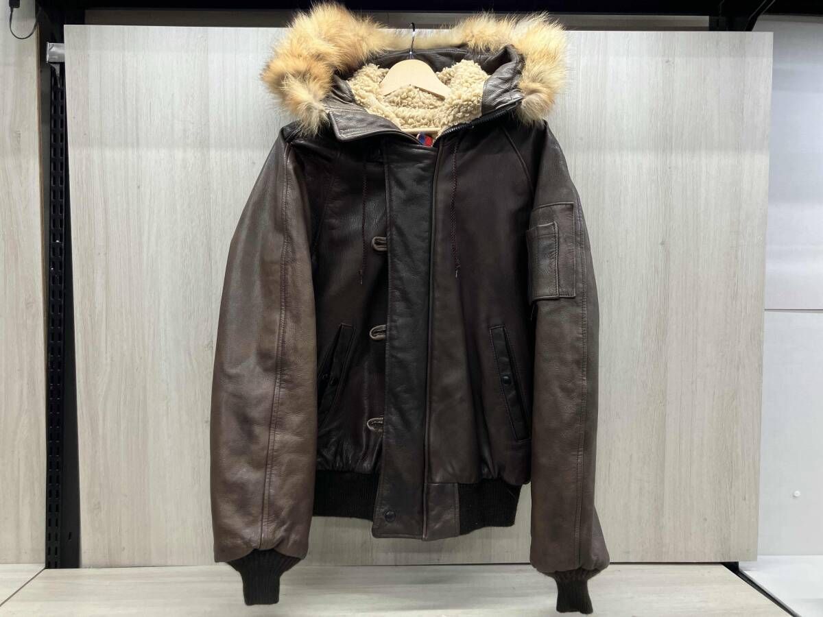 冬 Schott ショット レザーフライトジャケット N-5A 本革 フード付き