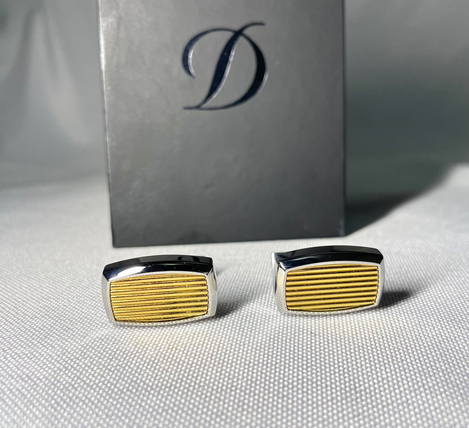 美品 希少 S.T.Dupont デュポン ストライプライン ゴールド＆クローム