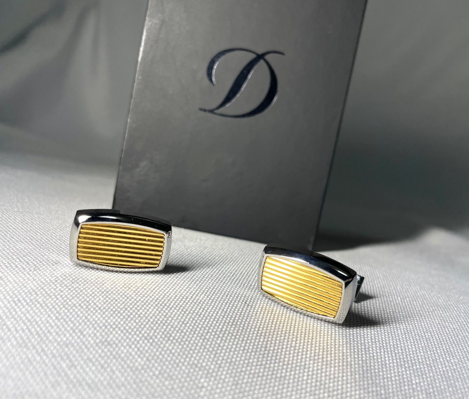 美品 希少 S.T.Dupont デュポン ストライプライン ゴールド＆クローム