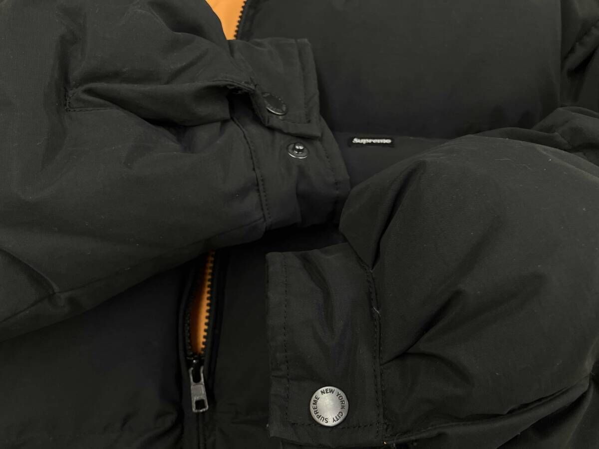 supreme 19FW Leather collar Puffy Jacket black ダウンジャケット