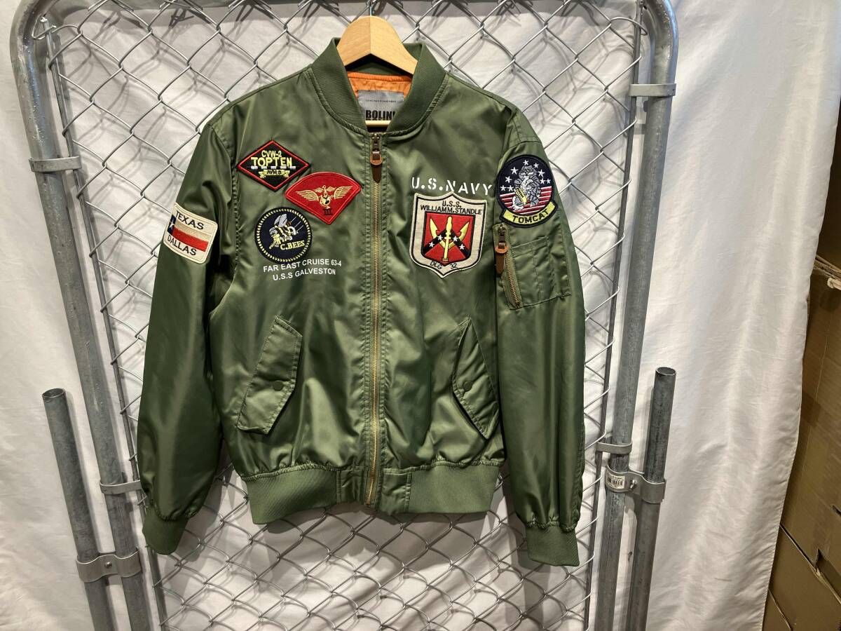 BOLINI ボリーニ MA-1 フライトジャケット カーキ ワッペン トップガン