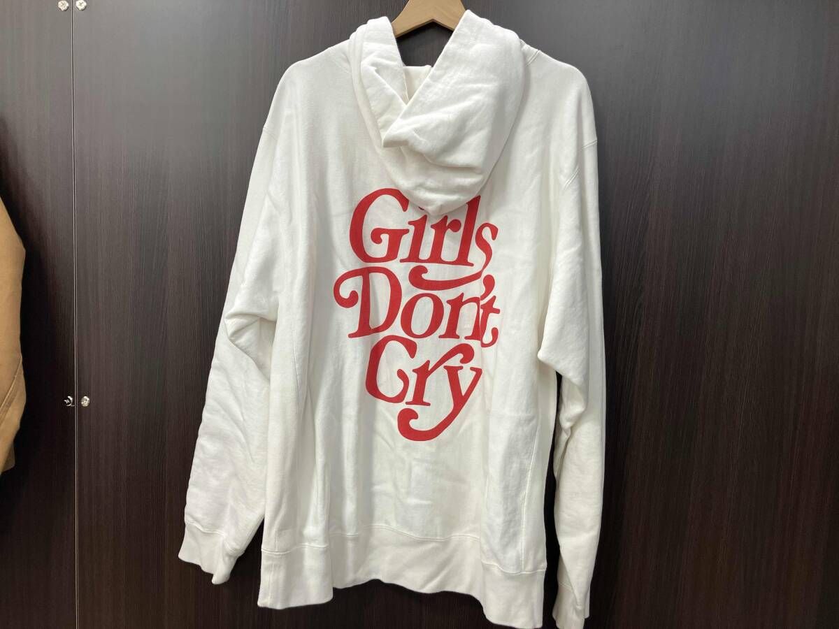 HUMAN MADE×girls dont cry コラボ ホワイト ロゴ パーカー着丈75cm