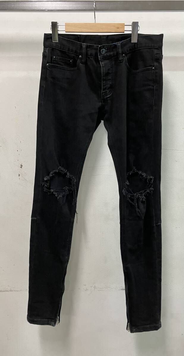 mnml ブラック ダメージスキニージーンズ30 mnml（ミニマル） デニムパンツ スキニー ダメージ メンズ ブランド