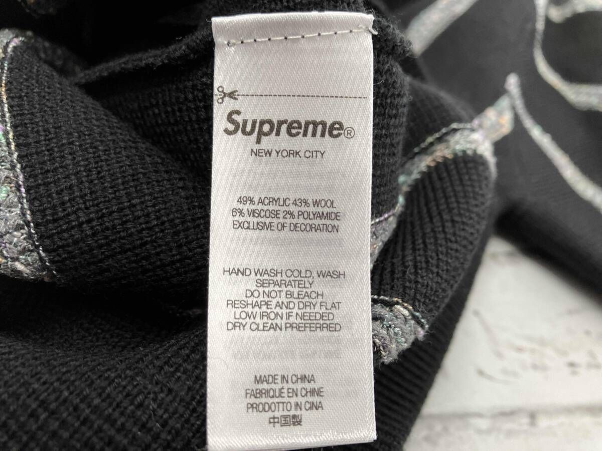 シュプリーム ストライプジップアップカーディガン